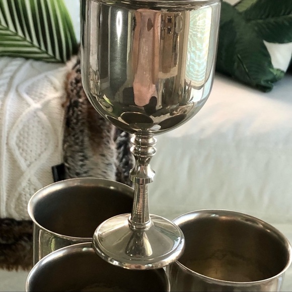 Vintage 4) Silver Plated Hong Kong Stemware Wine Goblets - Picture 3 of 8